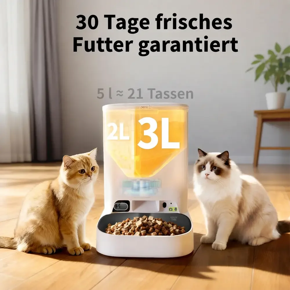 Alimentador Automático Inteligente PETKIT YumShare Dual-Hopper com Câmara HD e Microfone - Imagem 7