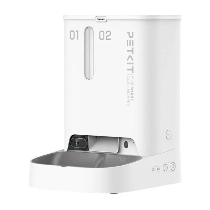 Alimentador Inteligente PETKIT YumShare Dual-Hopper Câmara HD 1080P Wi-Fi 5L Visão Noturna Áudio Bidirecional - Imagem 4