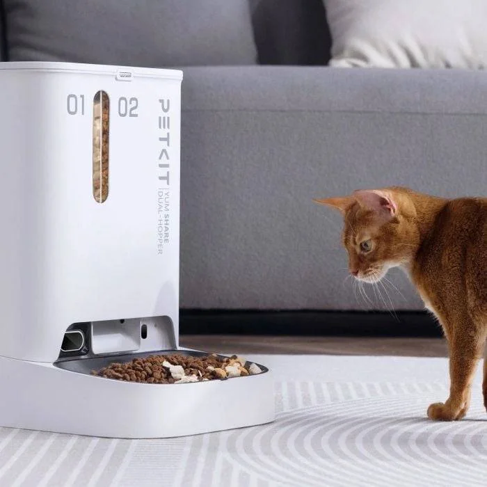 Alimentador Inteligente PETKIT YumShare Dual-Hopper Câmara HD 1080P Wi-Fi 5L Visão Noturna Áudio Bidirecional - Imagem 10