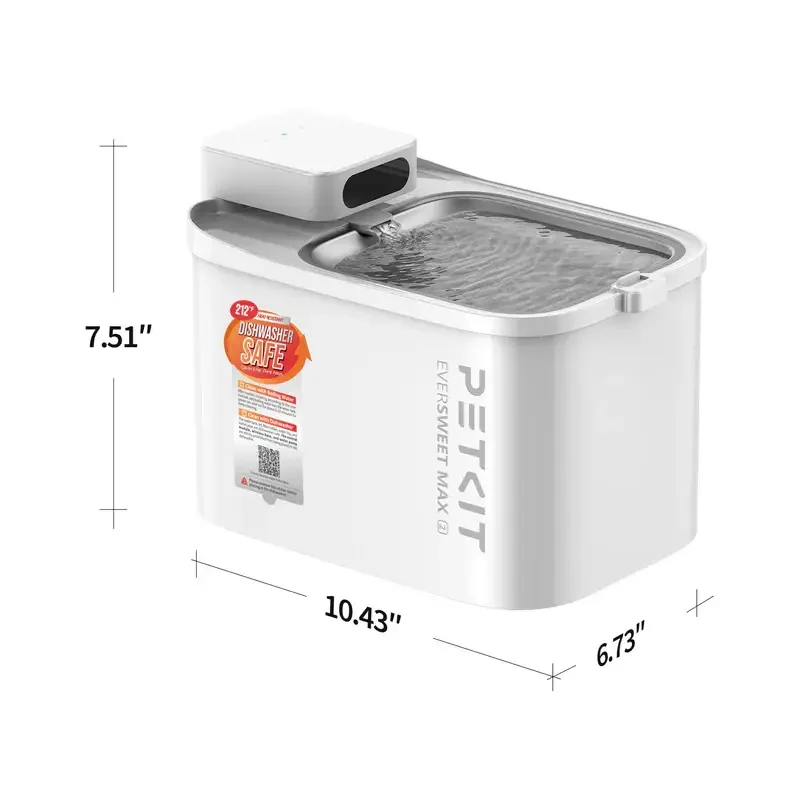 Fonte de Água Inteligente PETKIT EverSweet Max 2 UVC 3L Wireless Controlo por App Inox - Imagem 12