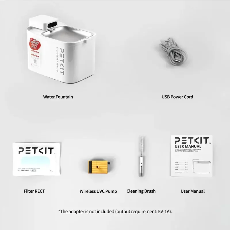 Fonte de Água Inteligente PETKIT EverSweet Max 2 UVC 3L Wireless Controlo por App Inox - Imagem 13