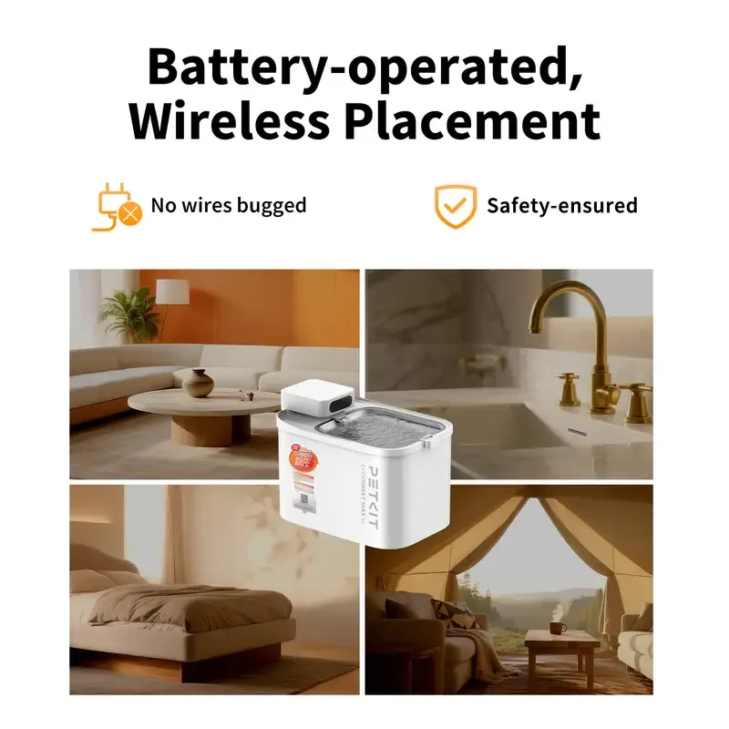 Fonte de Água Inteligente PETKIT EverSweet Max 2 UVC 3L Wireless Controlo por App Inox - Imagem 5
