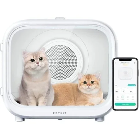 Cabina de Secagem Automática PetKit Airsalon Max 60L Silenciosa 42dB Controlo App para Animais de Estimação