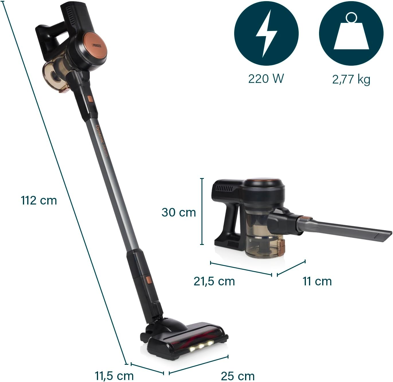 Aspirador Vertical com bateria Princess 339390/ 220W/ Autonomia 30 Min - Imagem 2