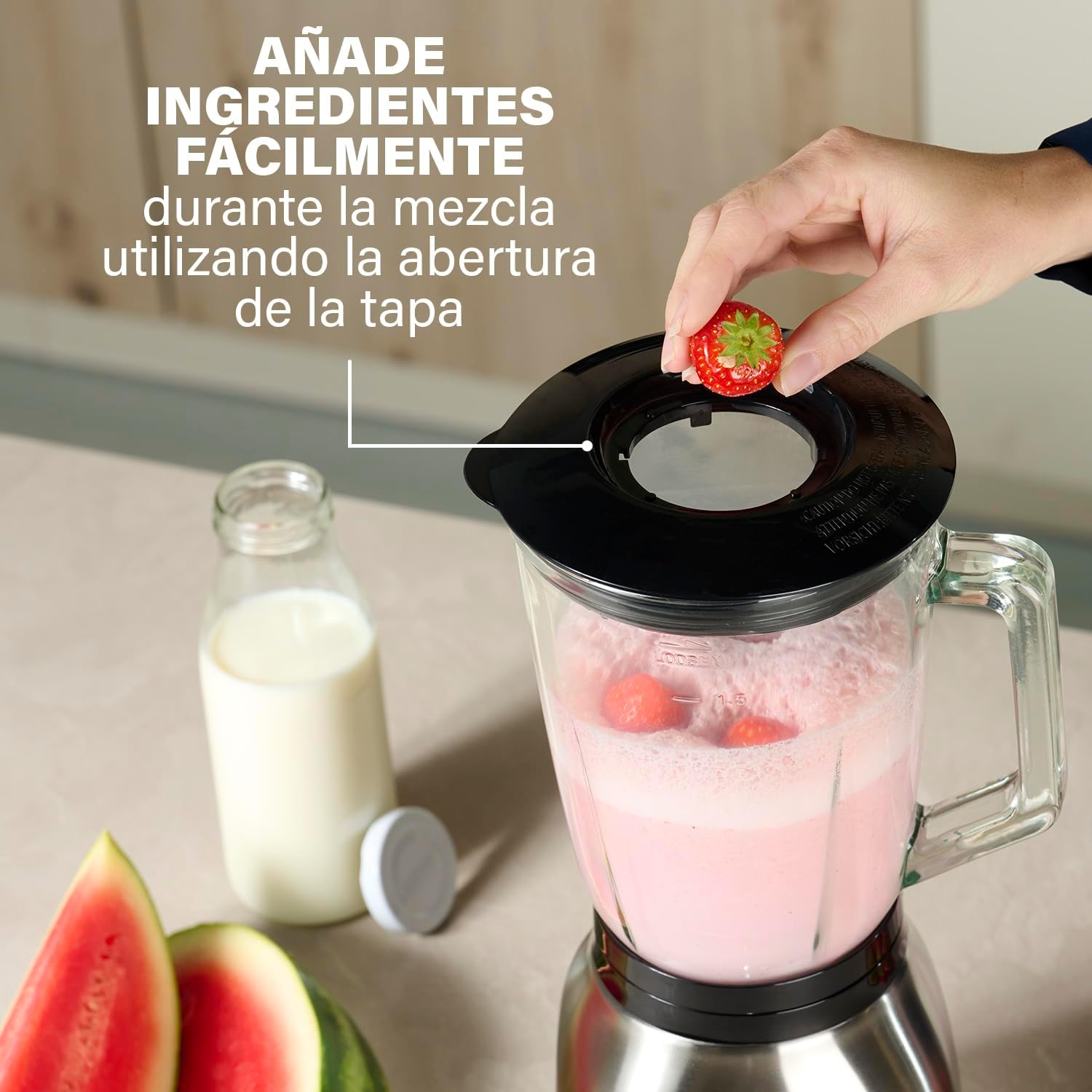 Liquidificadora Princess 212091 1000W 1.5L 4 Velocidades Jarro de Vidro Inox - Imagem 5