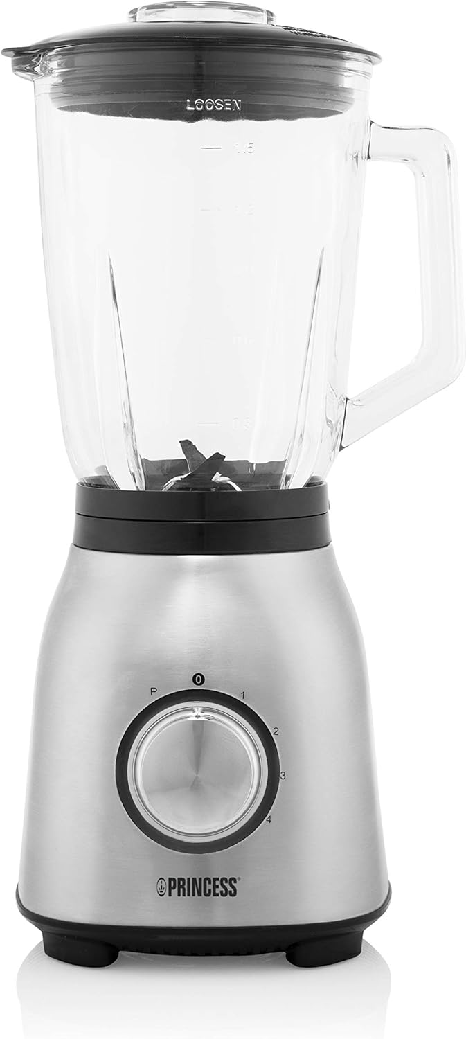 Liquidificadora Princess 212091 1000W 1.5L 4 Velocidades Jarro de Vidro Inox