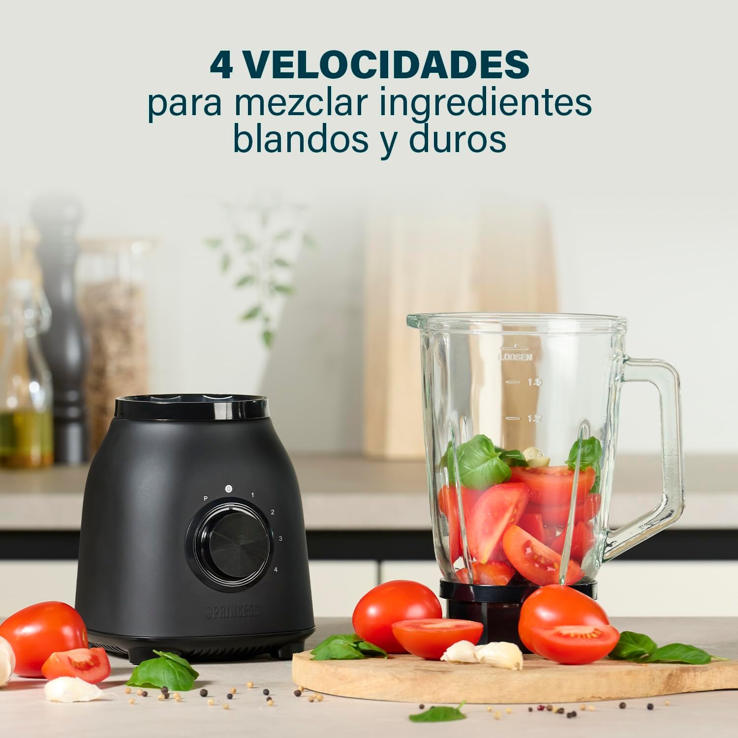 Batedeira de copo Princess Black Steel 212092/ 1000W/ 4 Velocidades/ Capacidade 1.5L - Imagem 3