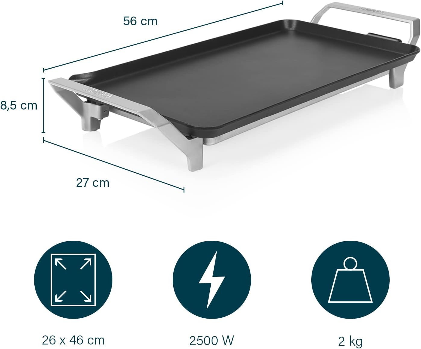 Placa de Grelhar Princess Table Chef Premium XL 103110/ 2500W/ Tamanho 460*260mm - Imagem 3