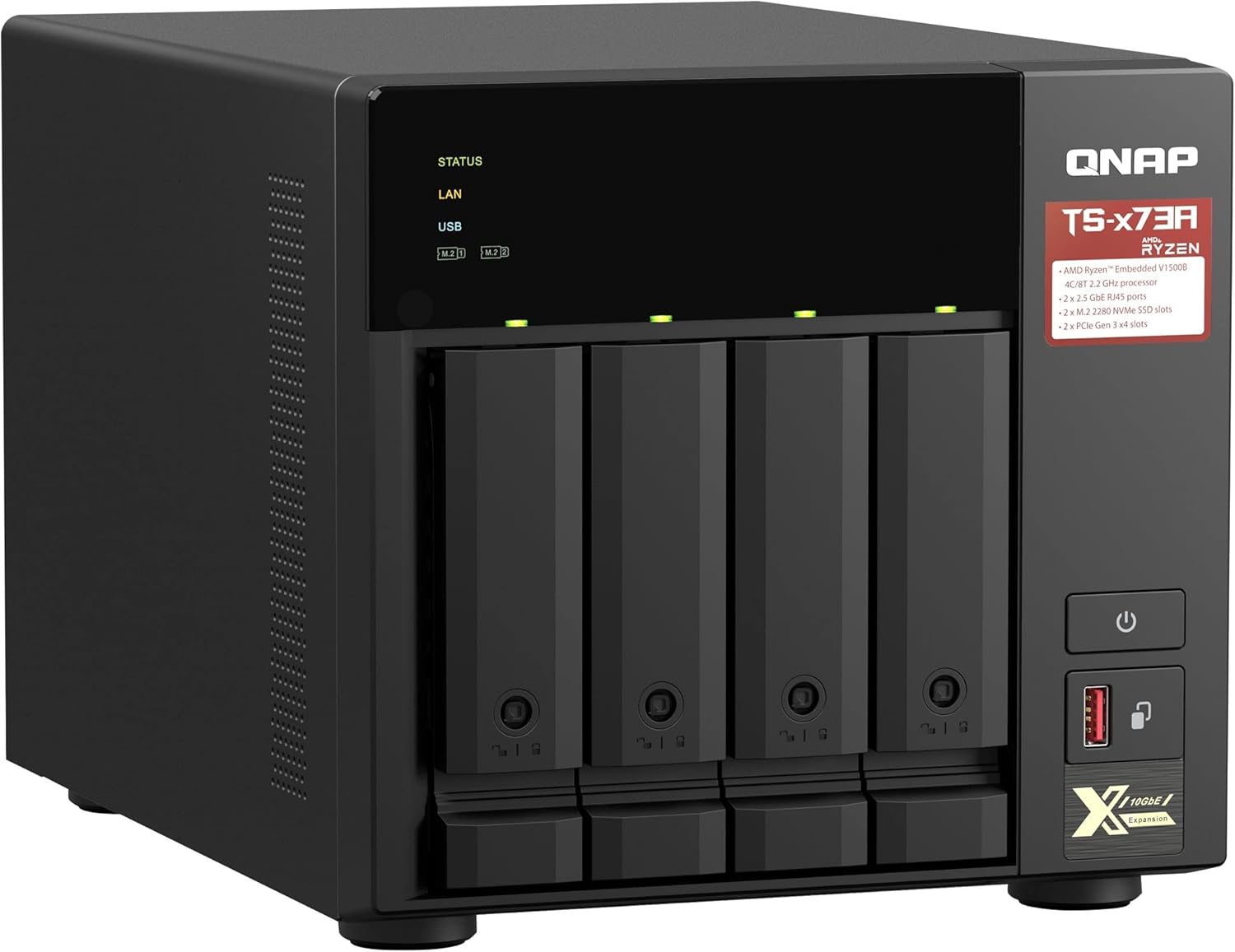 NAS QNAP TS-473A-8G/ 4 Baias 3.5"- 2.5"/ 8GB DDR4/ Formato Torre - Imagem 2