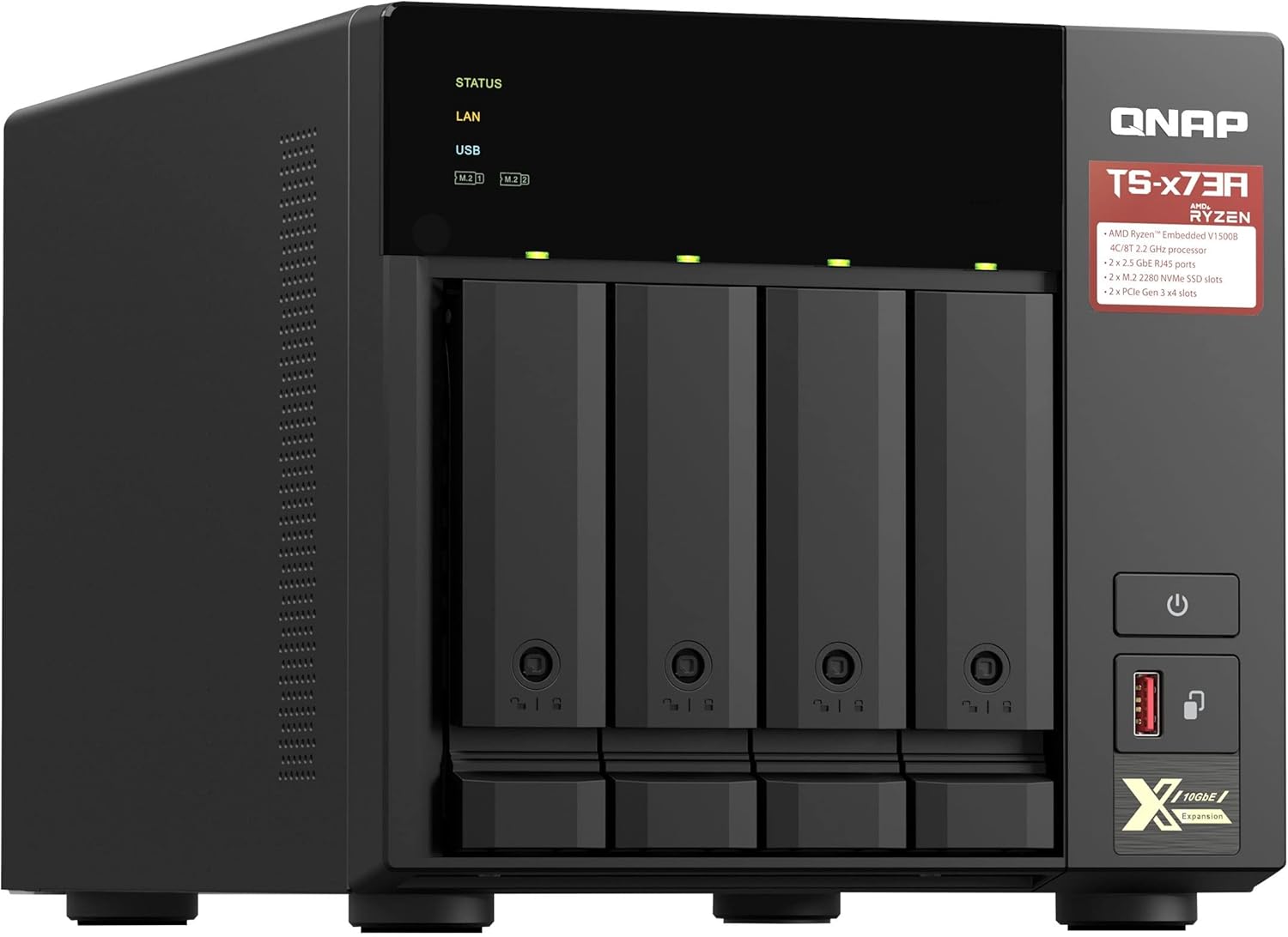 NAS QNAP TS-473A-8G/ 4 Baias 3.5"- 2.5"/ 8GB DDR4/ Formato Torre - Imagem 3