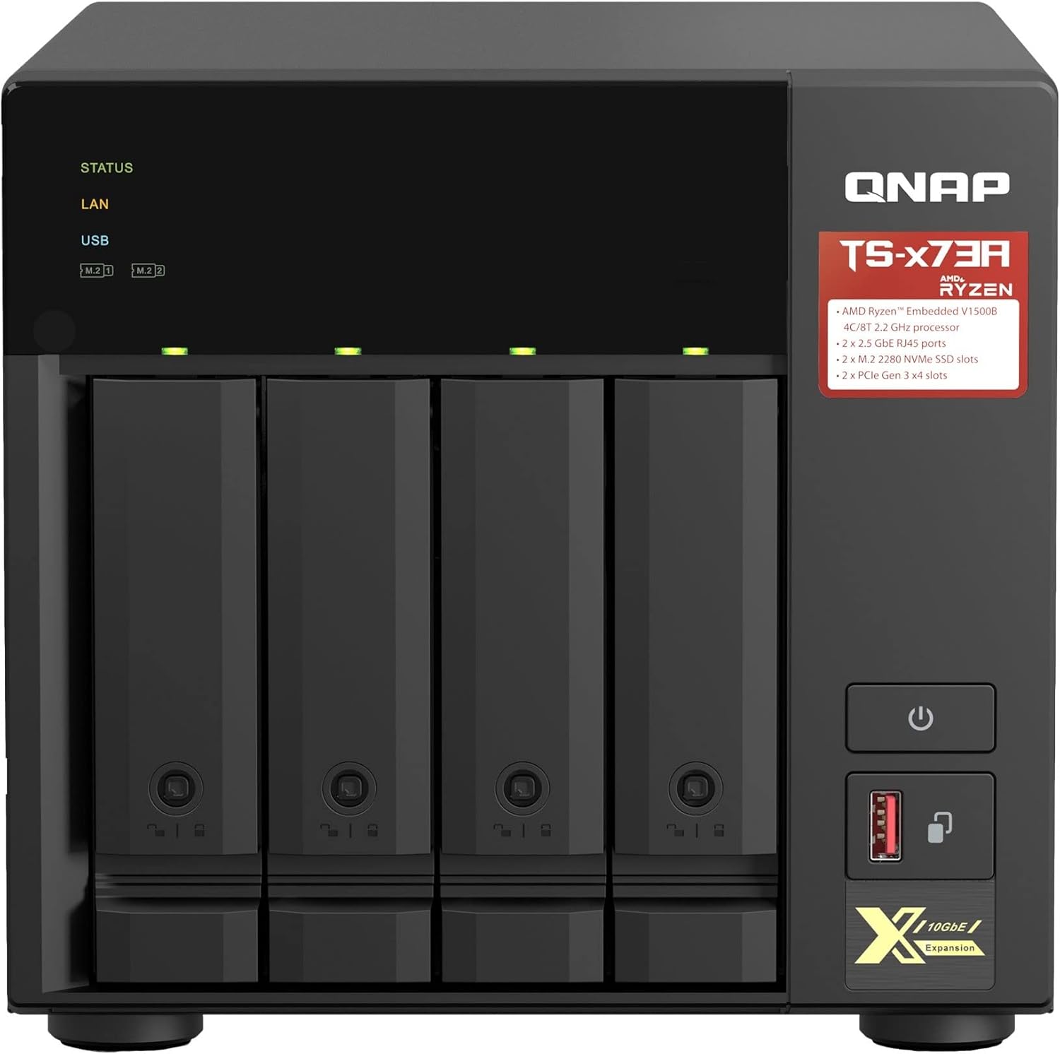 NAS QNAP TS-473A-8G/ 4 Baias 3.5"- 2.5"/ 8GB DDR4/ Formato Torre - Imagem 6