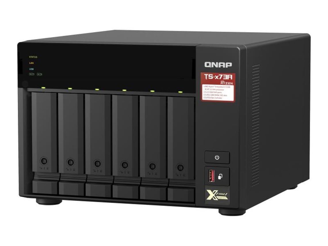 NAS QNAP TS-673A-8G/ 6 Baías 3.5"- 2.5"/ 8GB DDR4/ Formato Torre