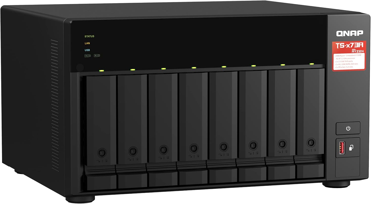 NAS QNAP TS-873A/ 8 Baias 3.5"- 2.5"/ 8GB DDR4/ Formato Torre - Imagem 3