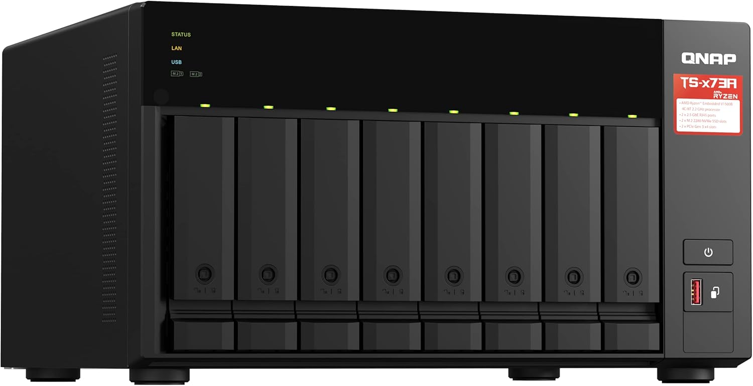 NAS QNAP TS-873A/ 8 Baias 3.5"- 2.5"/ 8GB DDR4/ Formato Torre - Imagem 4