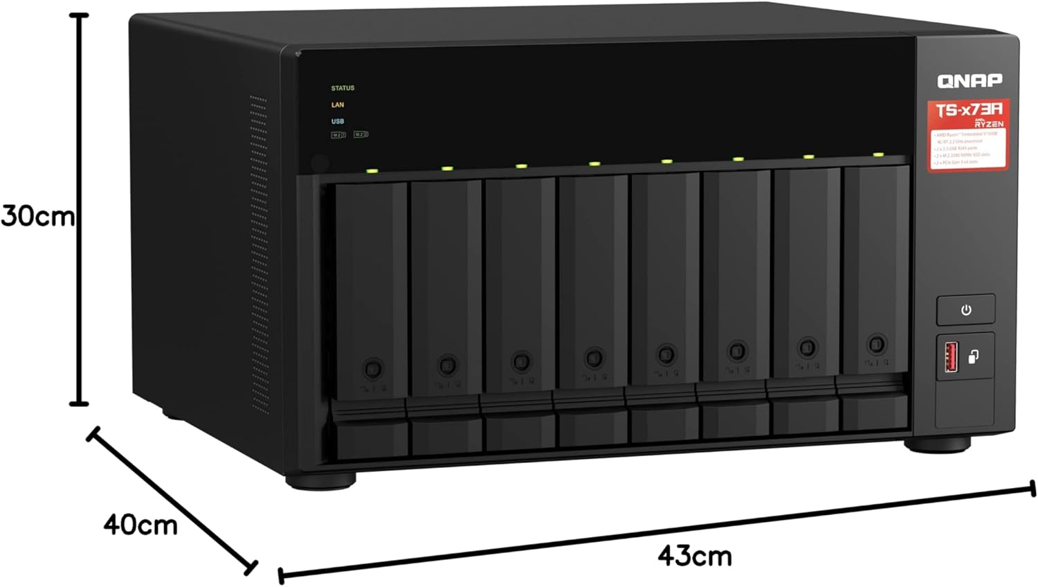 NAS QNAP TS-873A/ 8 Baias 3.5"- 2.5"/ 8GB DDR4/ Formato Torre - Imagem 8