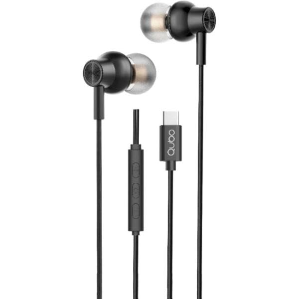 Auscultadores Intra-auriculares Qubo AU-300C/ com Microfone/ USB Tipo-C/ Pretos