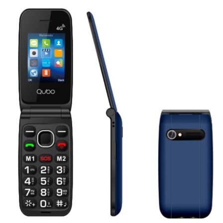 Telemóvel QUBO NEO NWBK 4G para Seniores 2.4" 48MB 128MB Botão SOS Azul