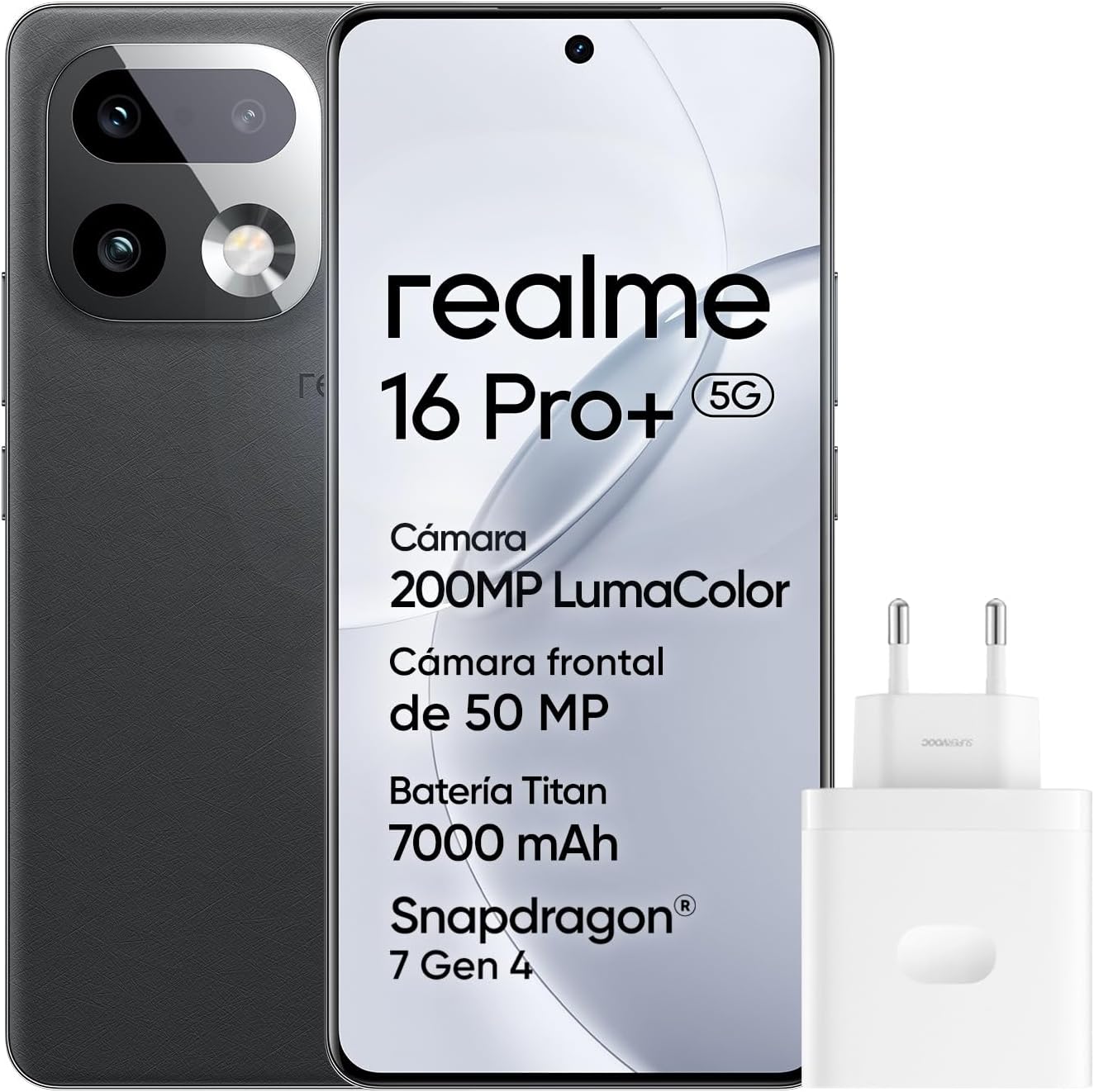 Smartphone Realme 16 Pro+ 6.8" Snapdragon 7 Gen 4 12GB 512GB 5G Cinzento