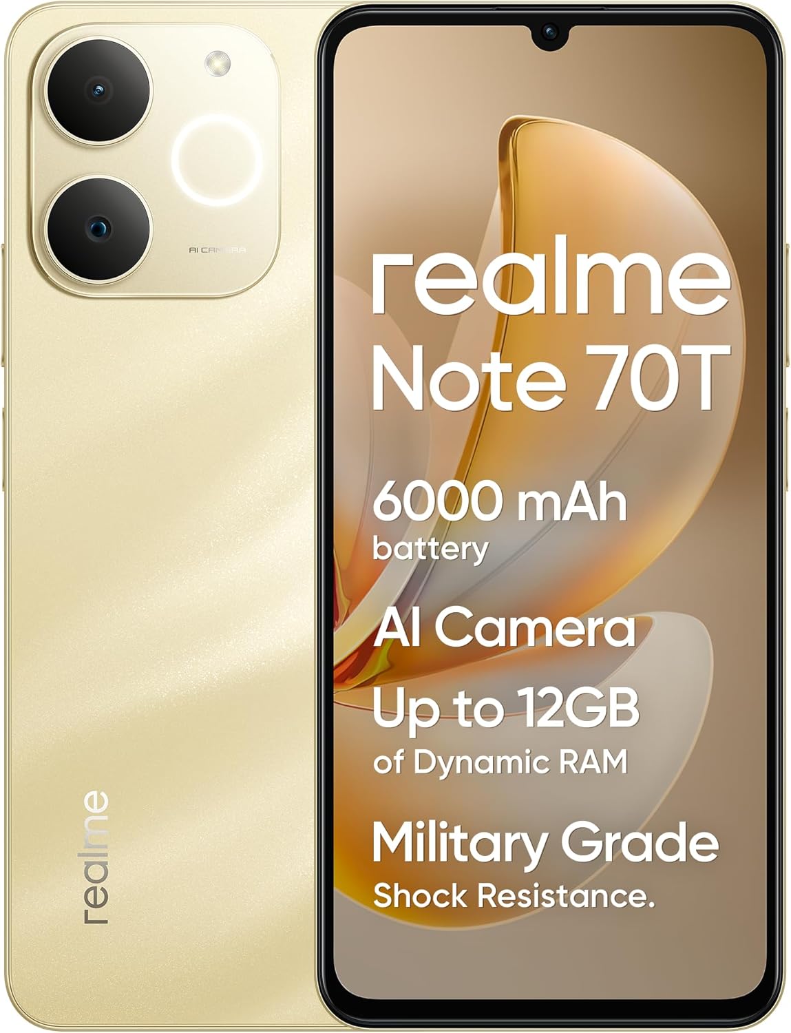 Smartphone Realme Note 70T 4GB/ 128GB/ 6.74"/ Dourado Praia