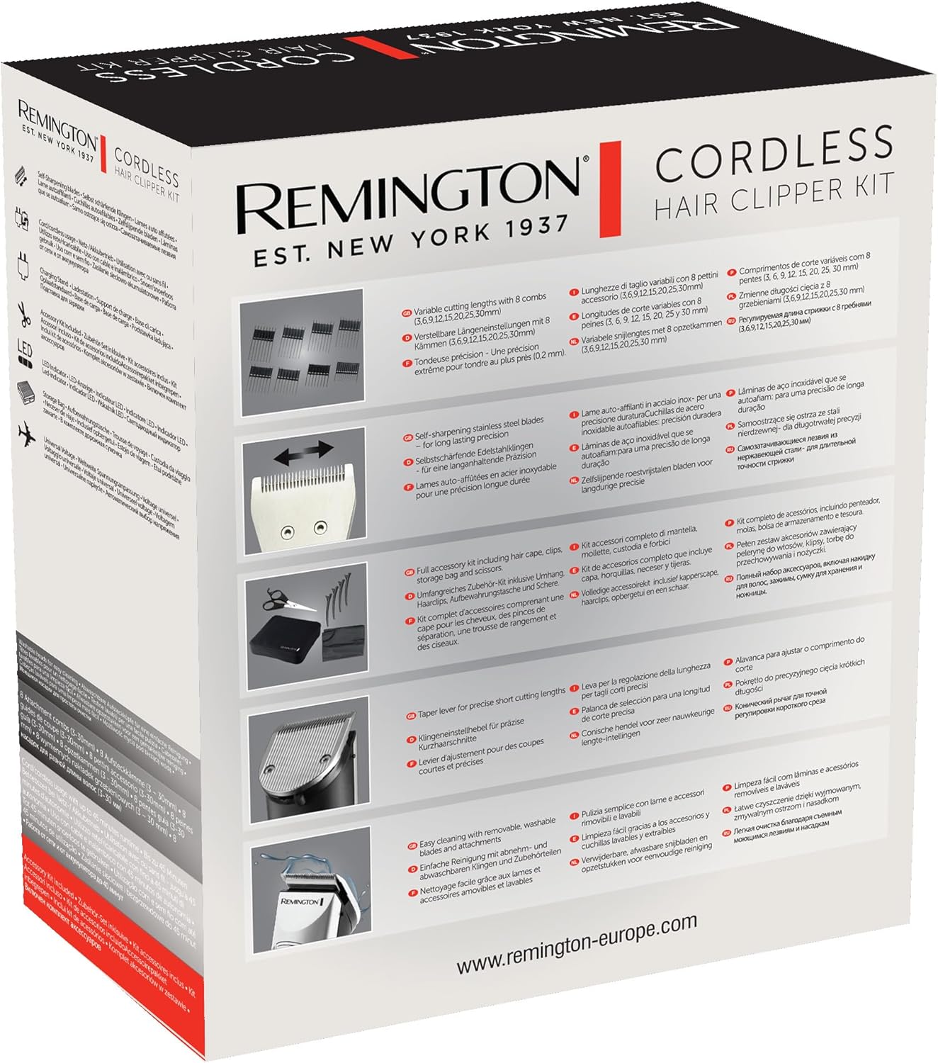Máquina de Cortar Cabelo sem Fios Remington HC4110 com Bateria/ 23 Acessórios - Imagem 9