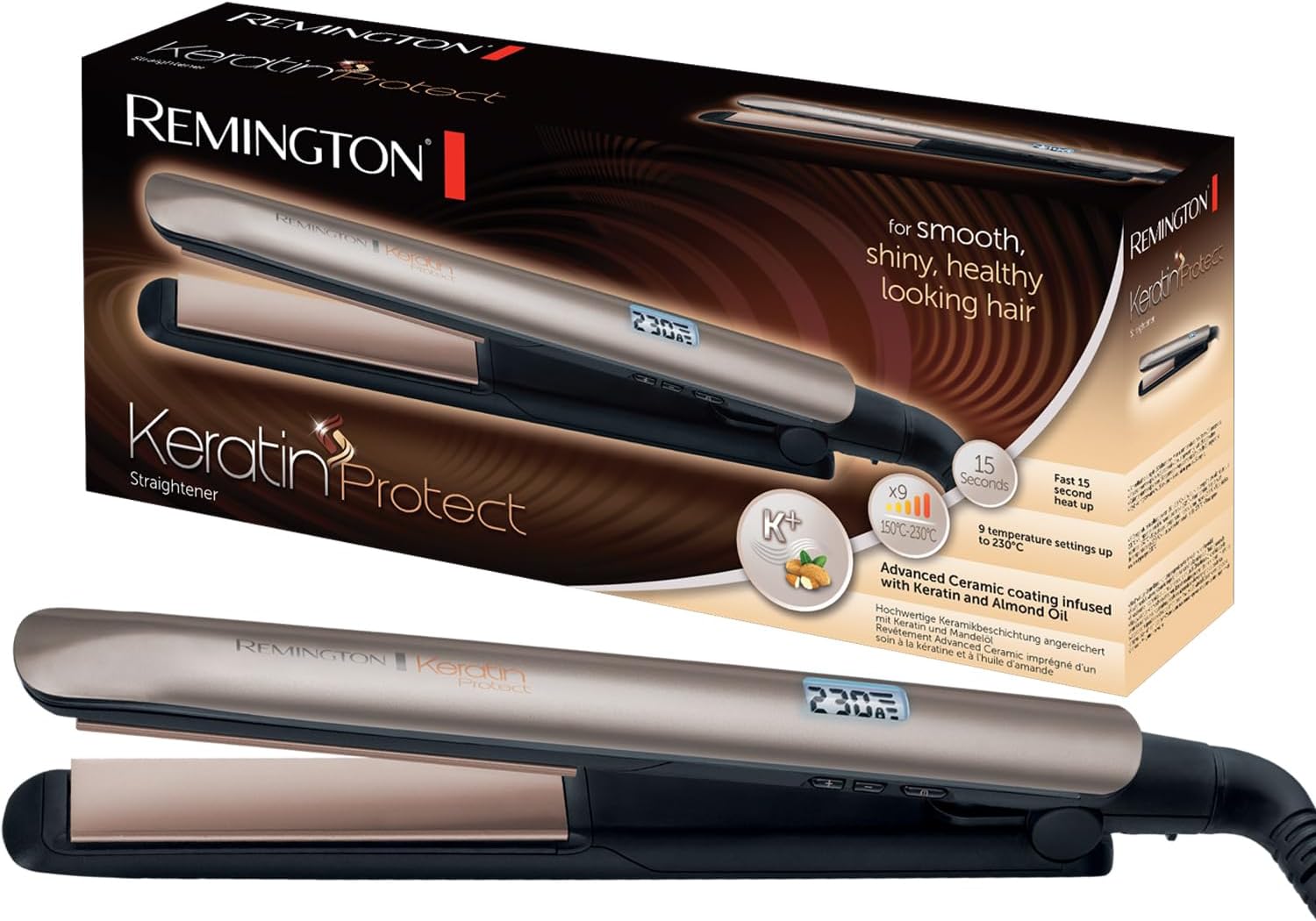 Alisador de Cabelo Remington Keratin Protect S8540/ Bronze