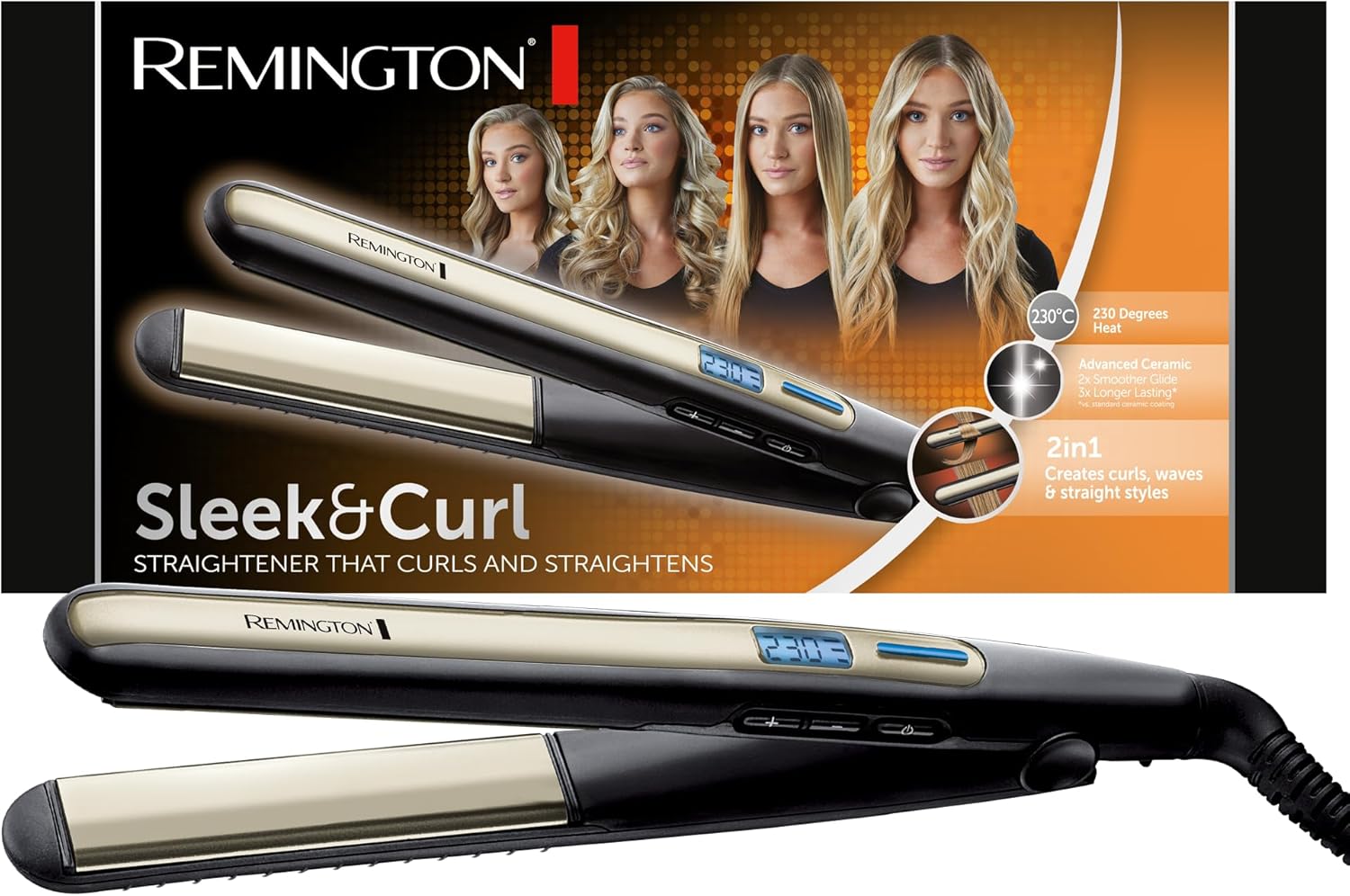 Placa para o Cabelo Remington Sleek and Curl/ Verde