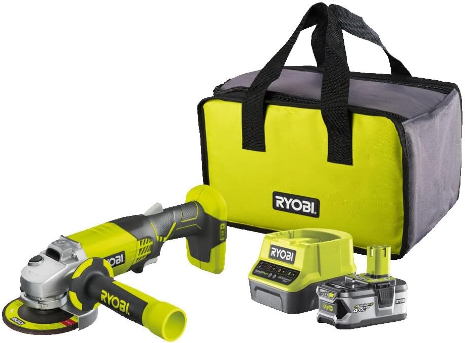 Rebarbadora Sem Fios Ryobi ONE+ R18AG-140S/ 1 Bateria 18V 4.0 Ah/ Carregador 2.0 A/ Saco de Transporte - Imagem 2