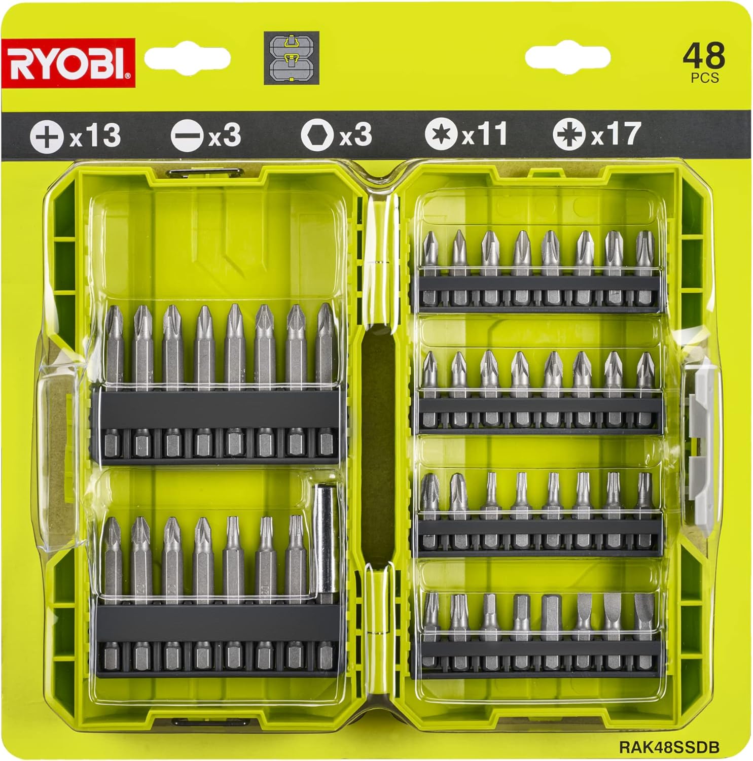 Estojo de 48 Pontas de Aparafusar Ryobi RAK48SSD - Imagem 2