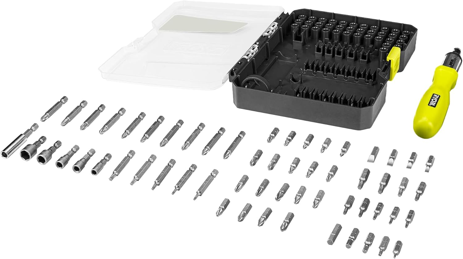 Estojo de 59 Pontas de Aparafusar Ryobi RAK59SD / Inclui Chave de Fendas - Imagem 4