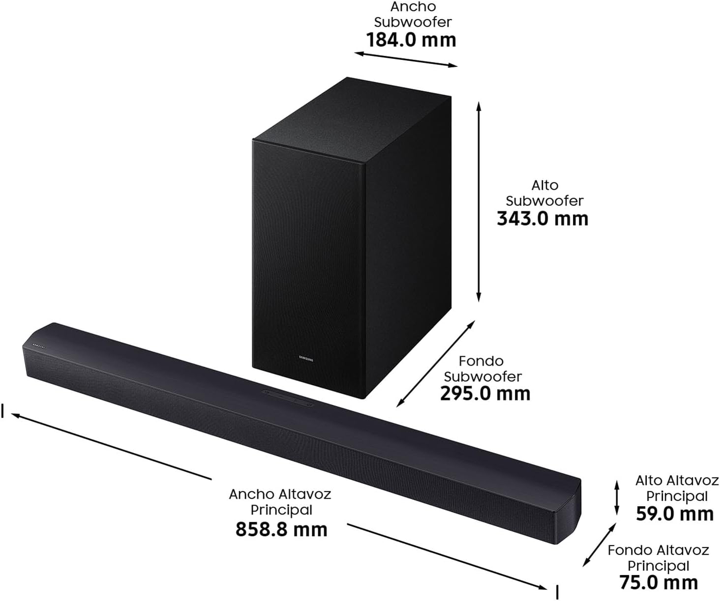 Barra de Som com Bluetooth Samsung B450F Série B 2.1 2025/ 2.1 - Imagem 6