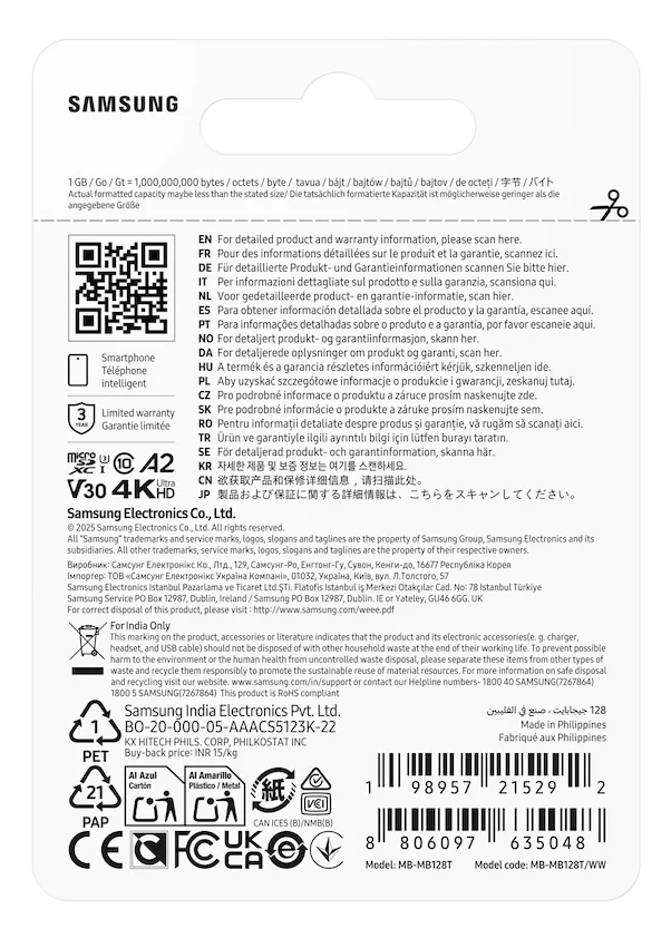Cartão de Memória Samsung T7 128GB microSDXC Classe 10 U3 V30 A2 170MB/s - Imagem 5