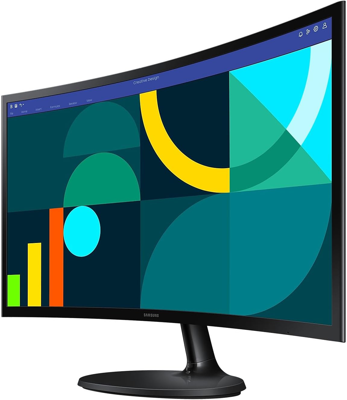 Monitor Profissional Curvo Samsung Essential Monitor S3 S36GD S24D364GAU/ 24"/ Full HD/ Preto - Imagem 2