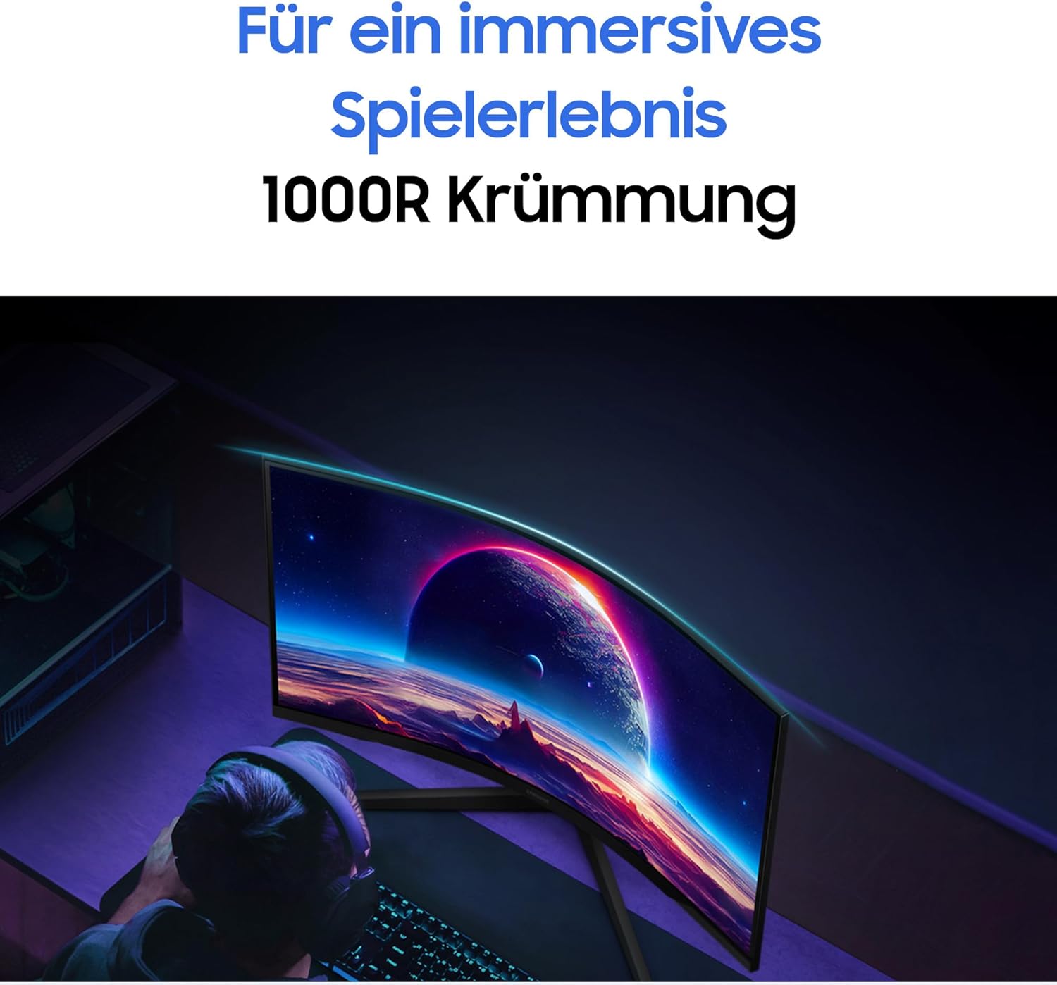 Monitor Gaming Curvo Samsung Odyssey G5 S27CG554EU 27"/ QHD/ 1ms/ 165Hz/ VA/ Preto - Imagem 5