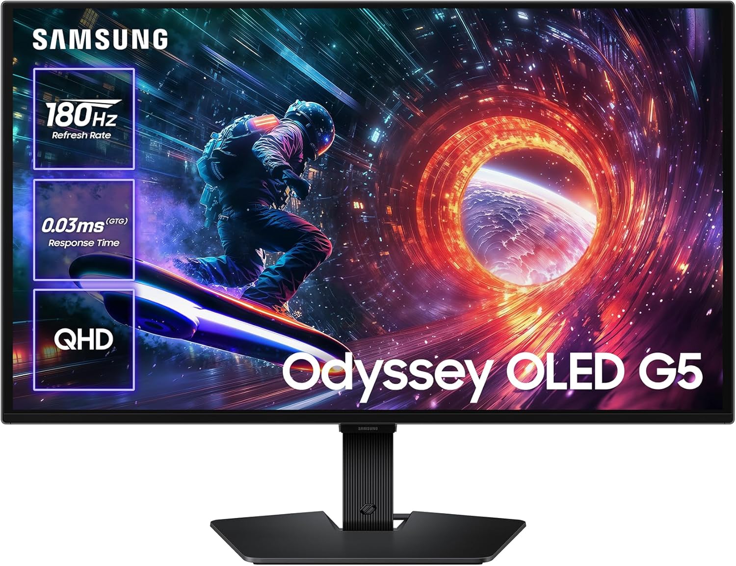 Monitor Gaming Samsung Odyssey G5 G50SF S27FG502SU 27"/ QHD/ 0.03ms/ 180Hz/ OLED/ Preto