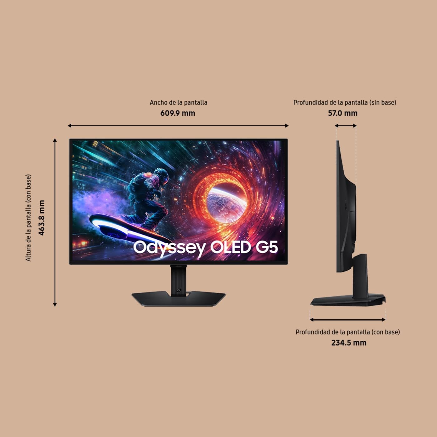 Monitor Gaming Samsung Odyssey G5 G50SF S27FG502SU 27"/ QHD/ 0.03ms/ 180Hz/ OLED/ Preto - Imagem 9