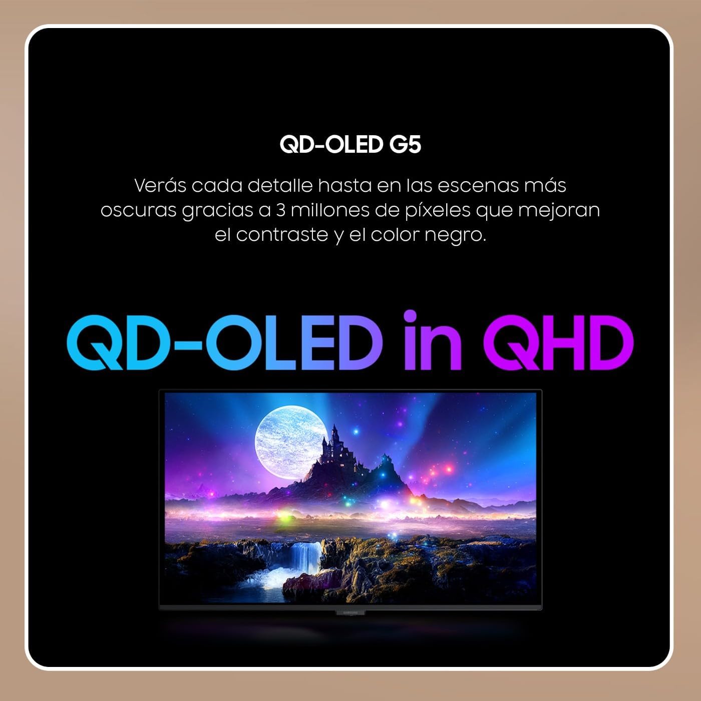 Monitor Gaming Samsung Odyssey G5 G50SF S27FG502SU 27"/ QHD/ 0.03ms/ 180Hz/ OLED/ Preto - Imagem 2