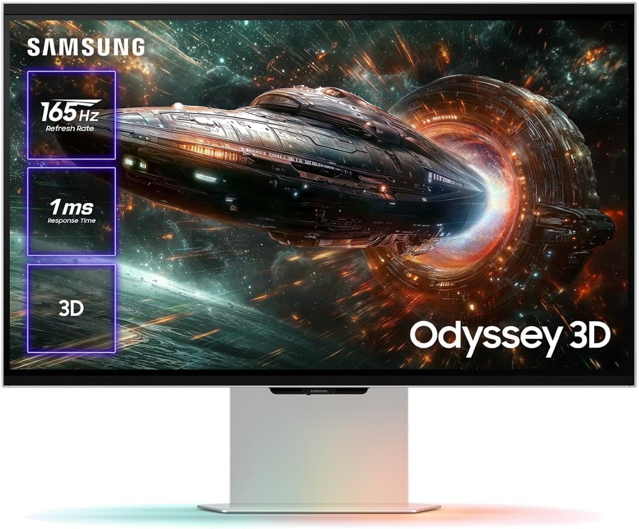 Monitor Gaming Samsung Odyssey 3D G90XF S27FG904XU 27"/ 4K/ 1ms/ 165Hz/ 3D/ Multimédia/ Ajustável em altura/ Prata