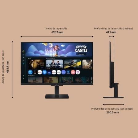 Smart Monitor Samsung M5 S27FM500EU 27"/ Full HD/ Multimédia/ Smart TV/ Preto - Imagem 3