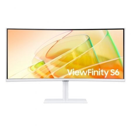 Monitor Curvo Samsung ViewFinity S6 S34C650TAU 34" Ultra-WQHD Thunderbolt 4 HDR10 Colunas Branco - Imagem 1