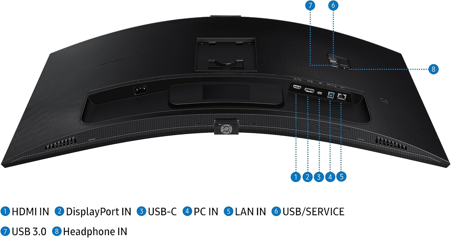 Monitor Profissional Ultra-panorâmico Curvo Samsung ViewFinity S6 S34C652VAU 34"/ UWQHD/ Webcam/ Multimédia/ Regulável em Altura/ Preto - Imagem 9