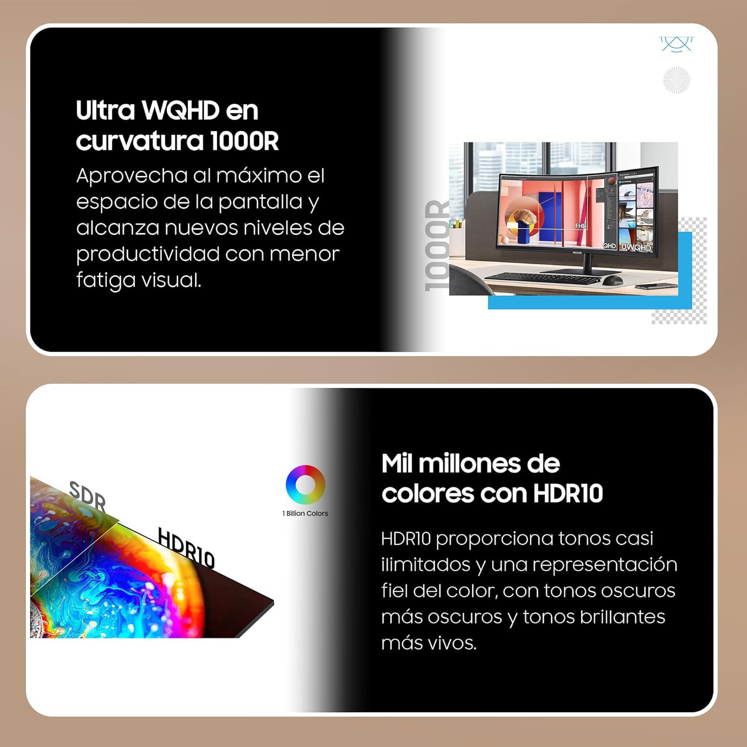 Monitor Profissional Ultra-panorâmico Curvo Samsung ViewFinity S6 S34C652VAU 34"/ UWQHD/ Webcam/ Multimédia/ Regulável em Altura/ Preto - Imagem 3