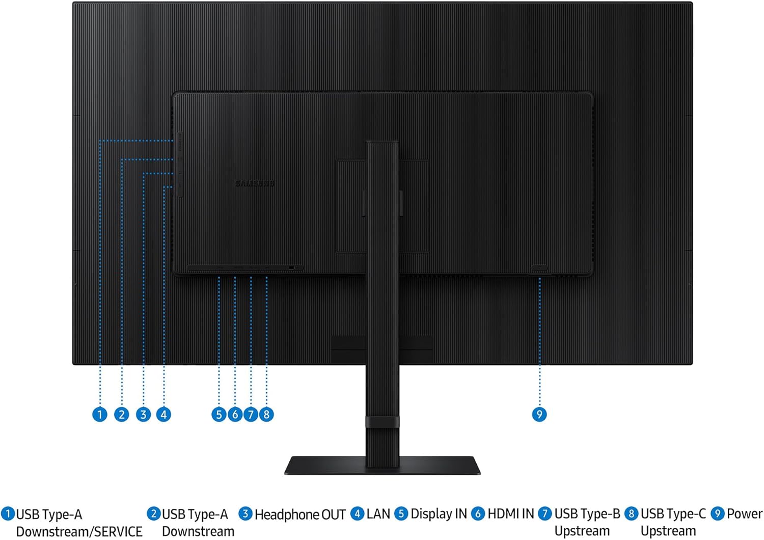 Monitor Samsung ViewFinity S8 S37D804UAU 37" 4K UHD 60Hz HDR10 Regulável em Altura Preto - Imagem 4