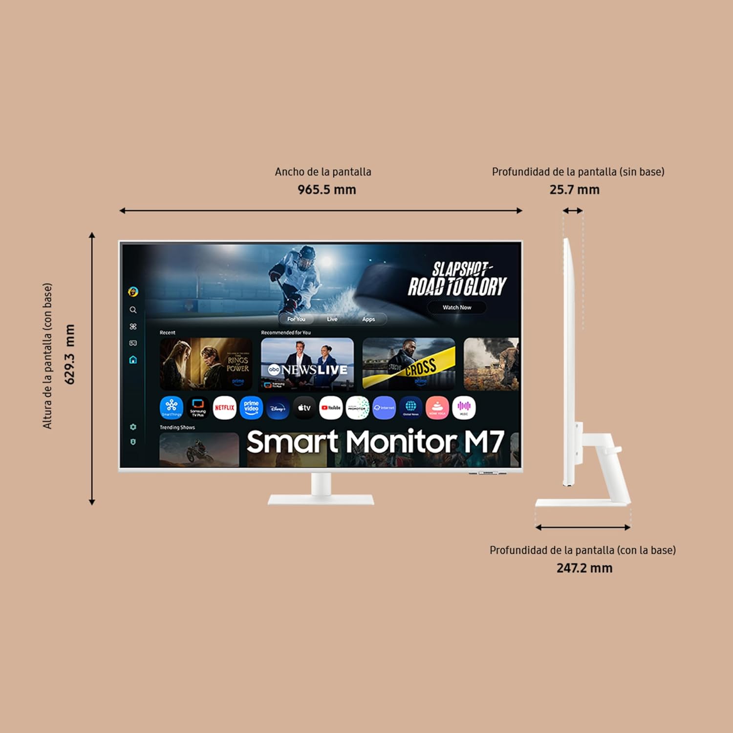 Smart Monitor Samsung M7 S43FM701UU 43"/ 4K/ Multimédia/ Smart TV/ Branco - Imagem 7