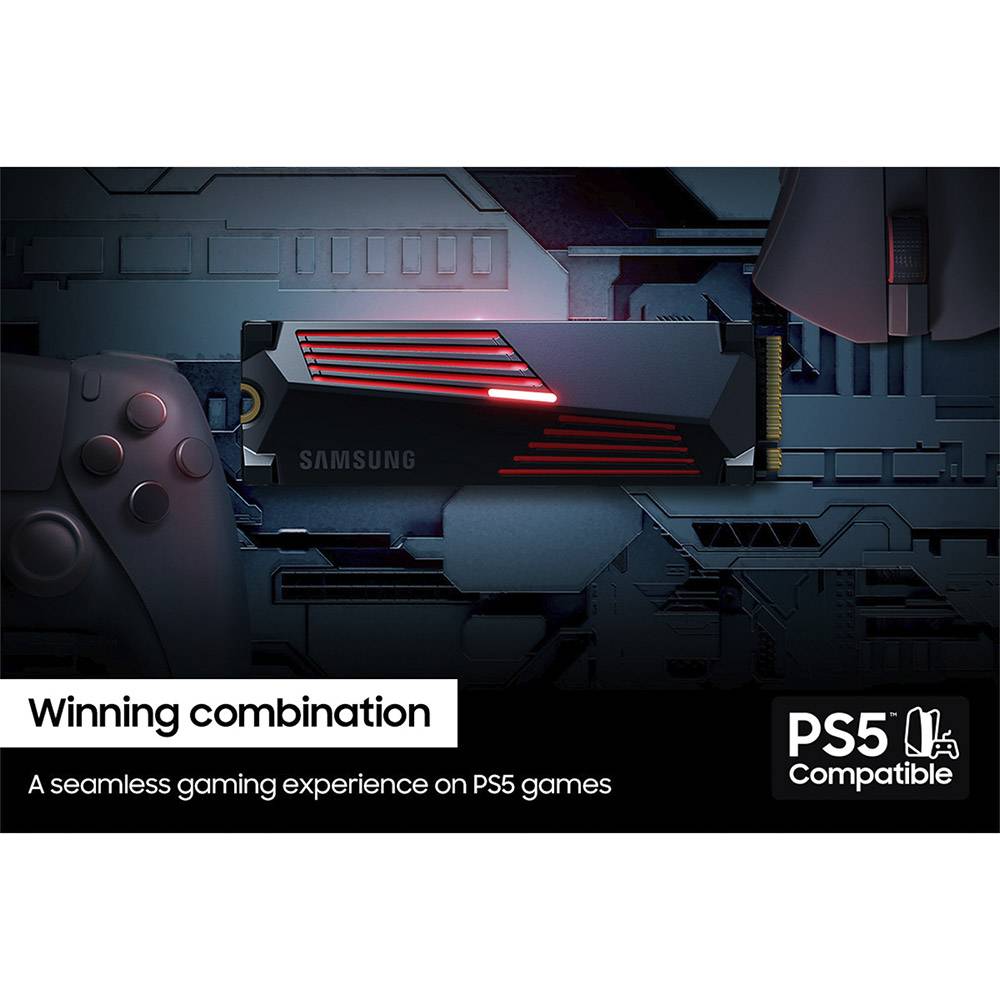 Disco SSD Samsung 990 PRO 2TB/ M.2 2280 PCIe Gen4/ com Dissipador de Calor/ Compatível com PS5 e PC/ Capacidade Total - Imagem 4