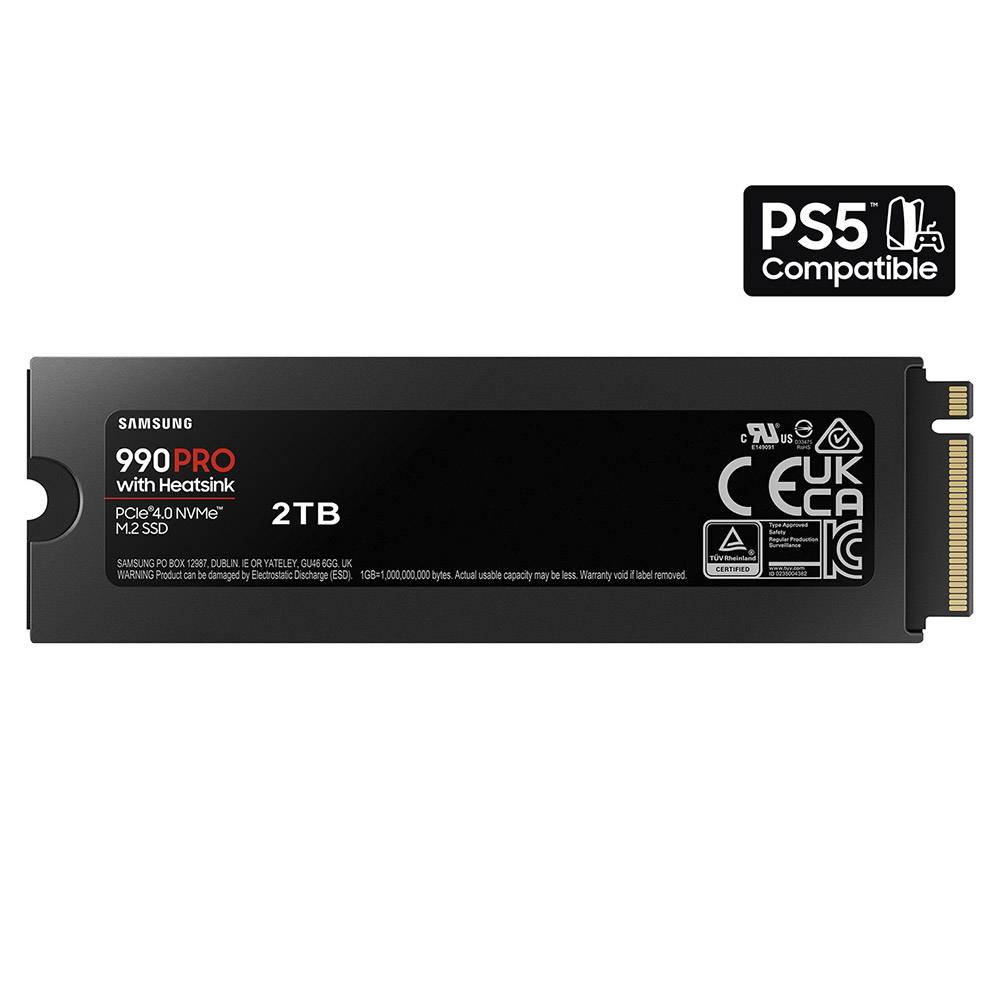Disco SSD Samsung 990 PRO 2TB/ M.2 2280 PCIe Gen4/ com Dissipador de Calor/ Compatível com PS5 e PC/ Capacidade Total - Imagem 2