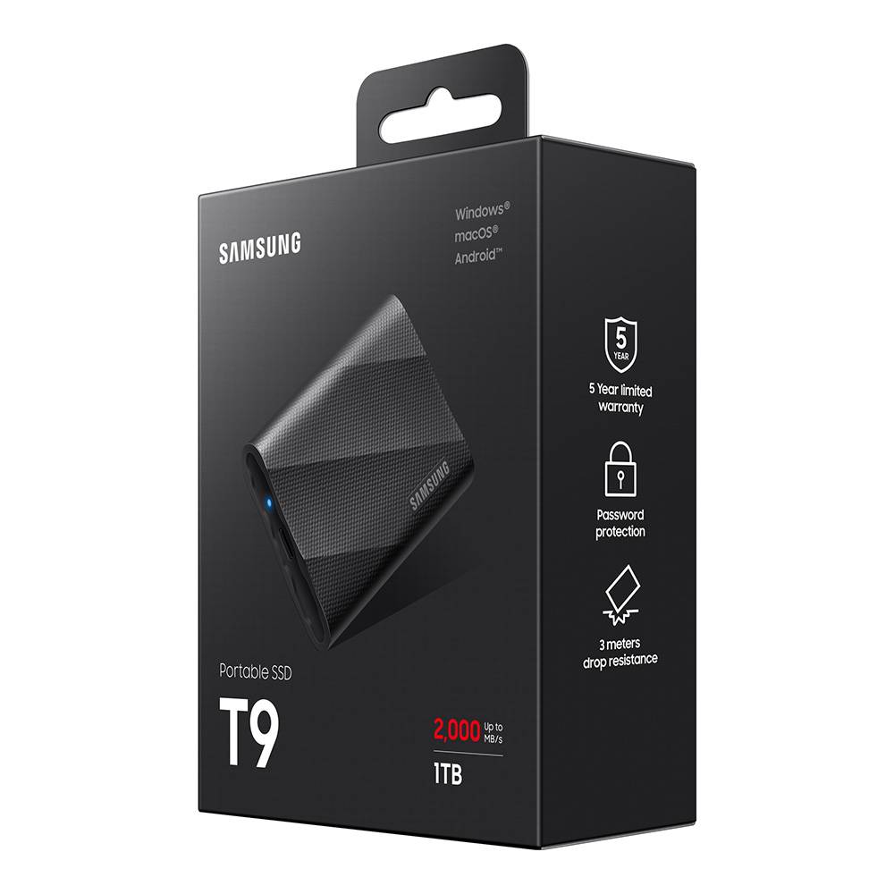 Disco Externo SSD Samsung Portable T9 1TB/ USB 3.2/ Preto - Imagem 14
