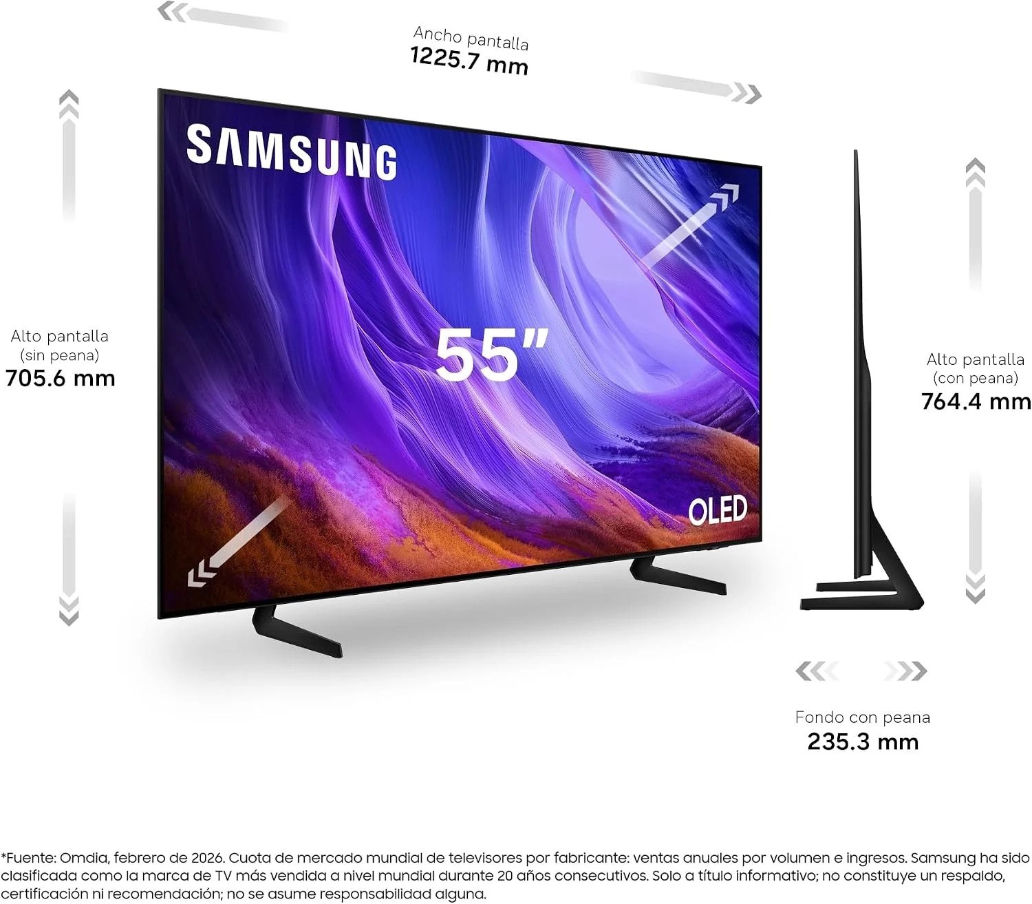 Televisor Samsung OLED 55" S83H TQ55S83HAE Ultra HD 4K Smart TV WiFi - Imagem 8