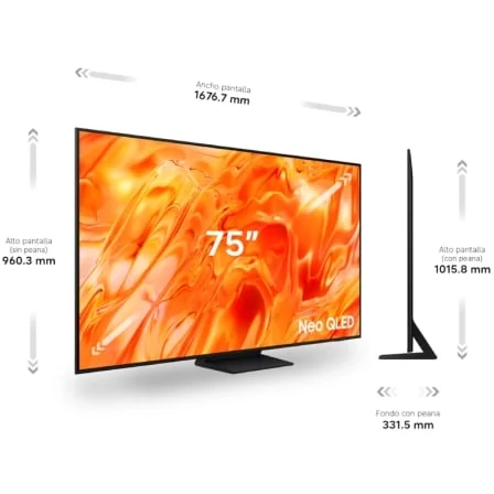Televisor Samsung 65" Neo QLED TQ65QN73HAU 4K Ultra HD NQ4 AI Smart TV Quantum Mini LED WiFi - Imagem 2