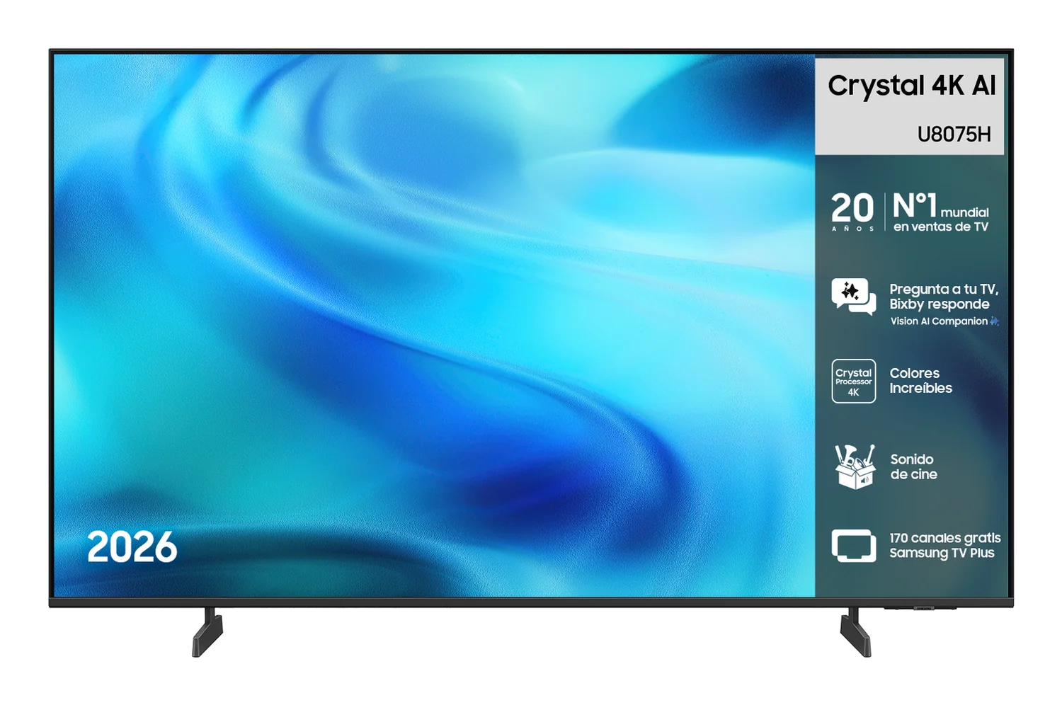 Televisor Samsung 43" Crystal 4K AI U8075H Ultra HD Smart TV WiFi Crystal Processor 4K