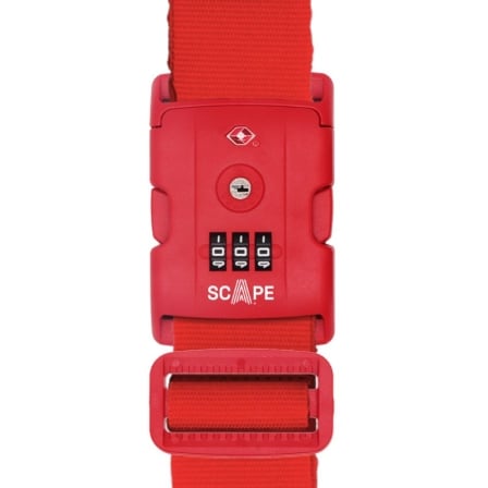 Correia para Mala Scape Travel com Combinação TSA Ajustável até 200cm Vermelha